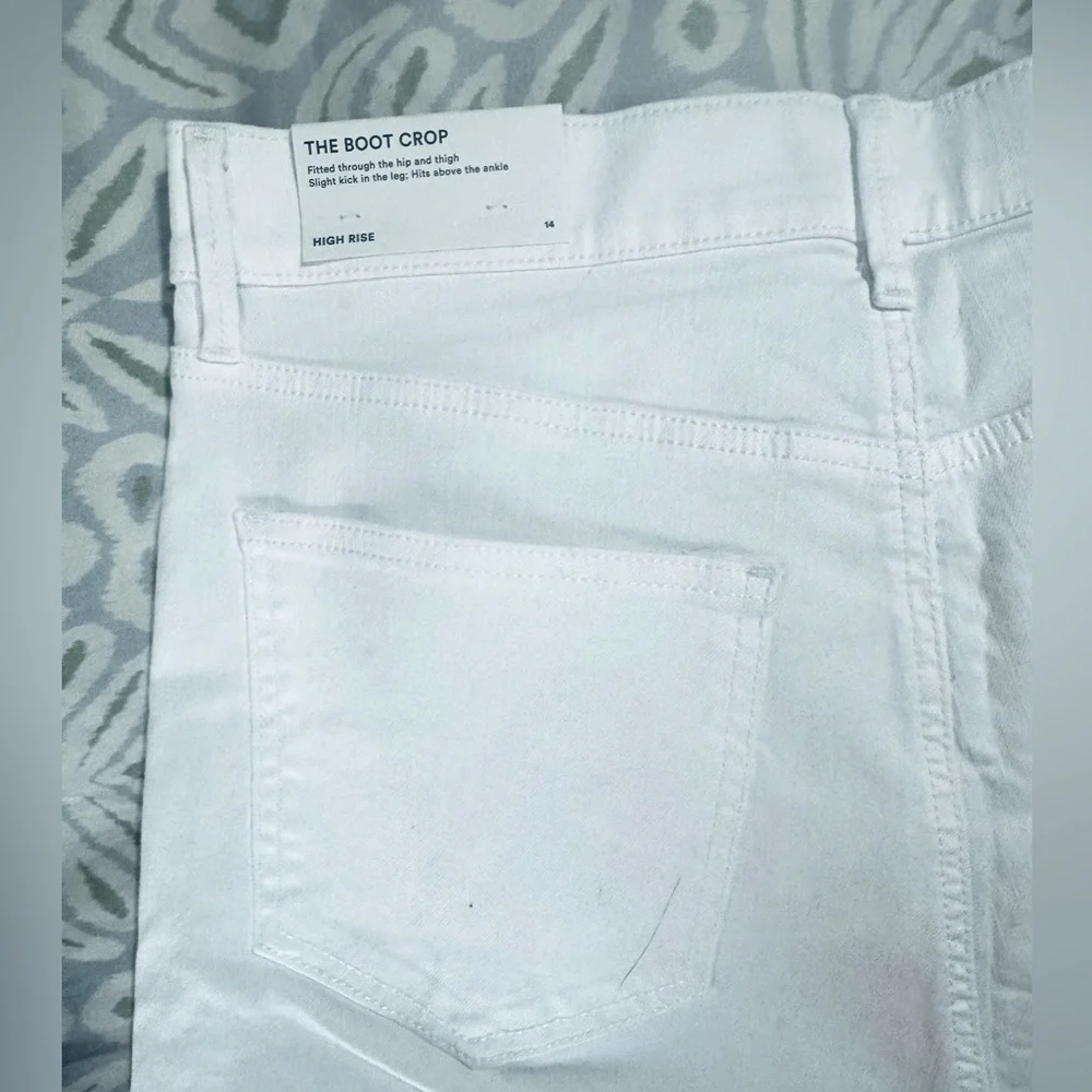 Ann Taylor White Boot Crop High Rise Denim Size 14 - Picture 5 of 7
